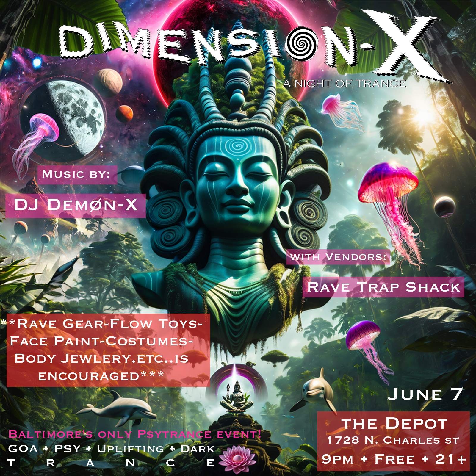 Dimension-X: a night of trance - Página frontal