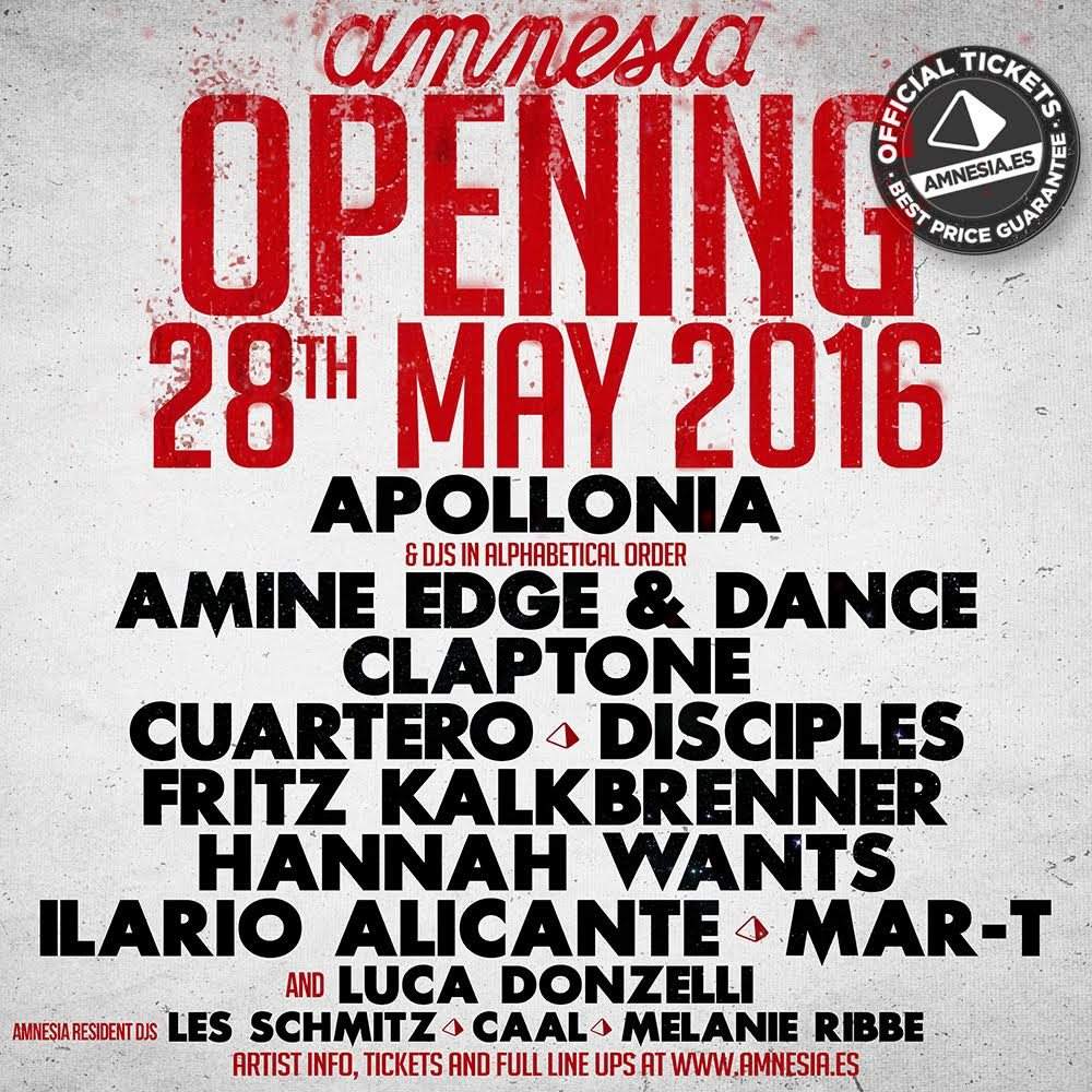 Amnesia Ibiza Opening 2016 - Página frontal