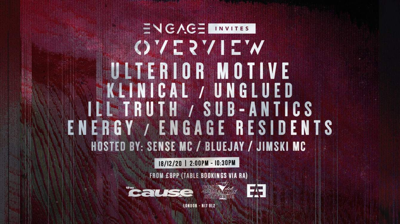 [POSTPONED] -Engage Invites Overview with Ulterior Motive, Klinical, Unglued, Ill Truth & More - Página frontal