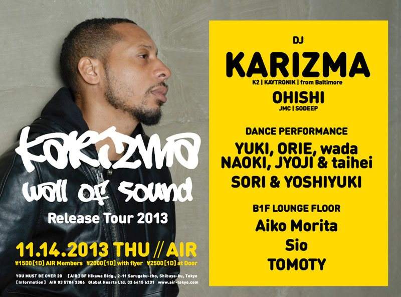 Karizma 'Wall OF Sound' Release Tour 2013 - フライヤー裏