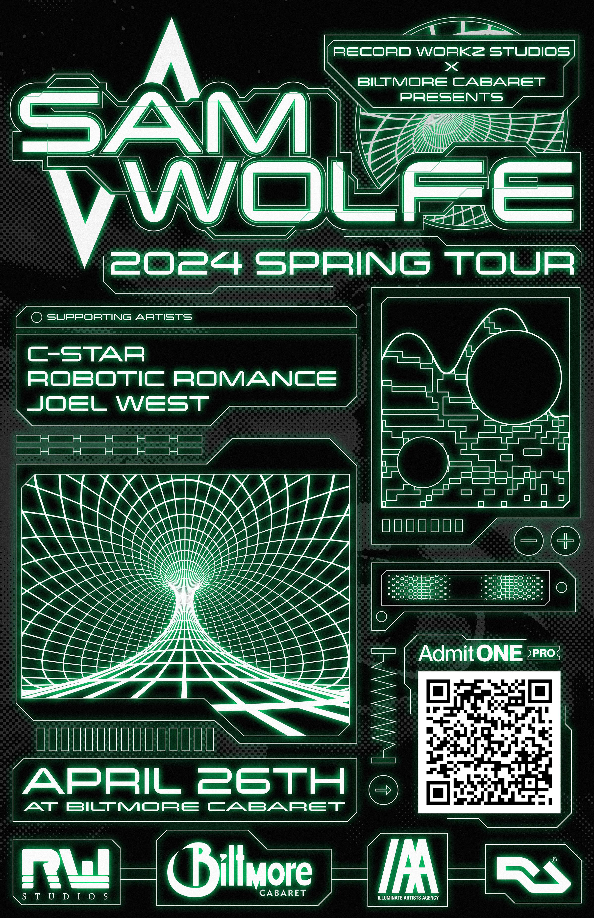 RWS x Biltmore Cabaret presents: Sam Wolfe - C-Star - Robotic Romance - Joel West: - Página frontal