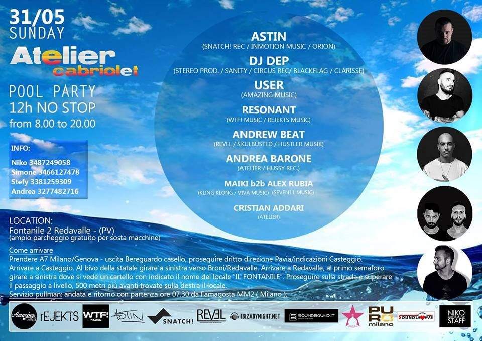 Opening Party Pool Party Atelier Cabriolet 12h Non Stop - Página trasera