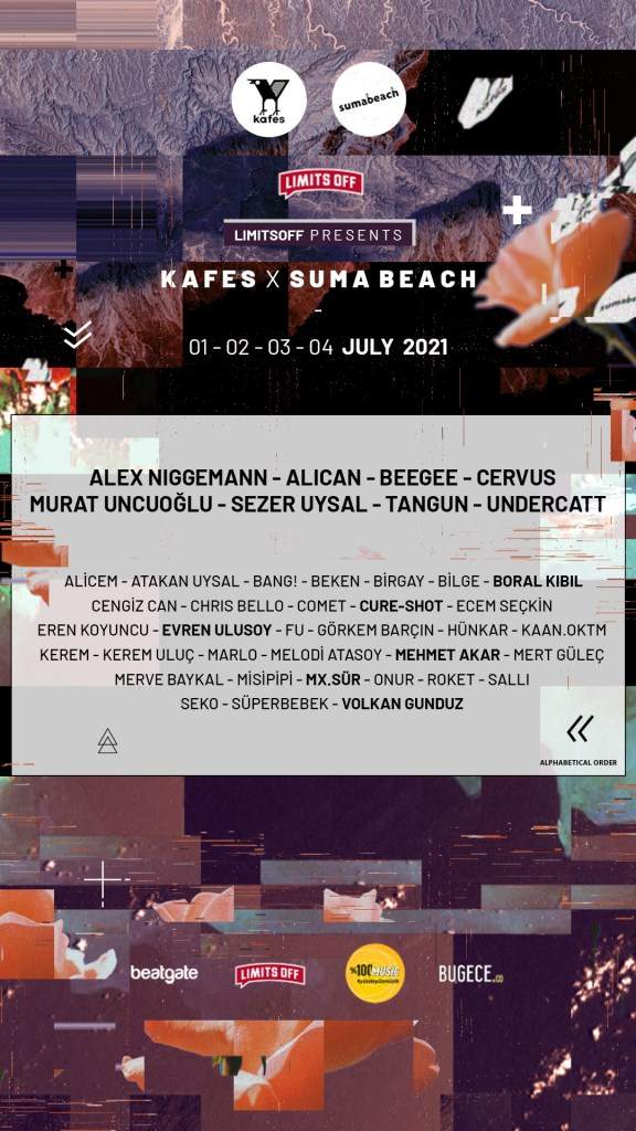 Limits Off presents Kafes X Suma Beach - Alex Niggemann Undercatt Murat Uncuoglu Beegeer - フライヤー表