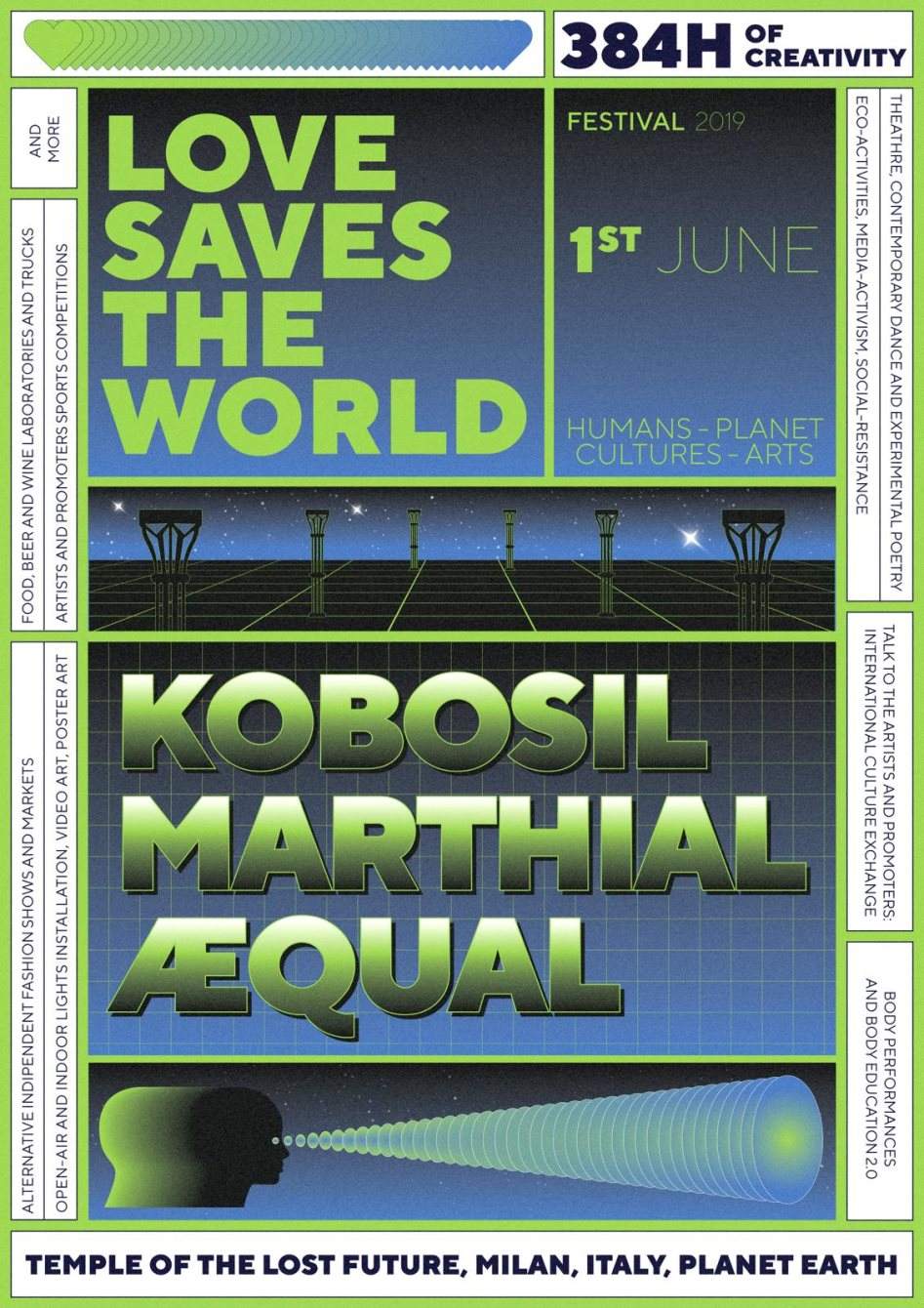 Love Saves the World / 384hrs: Kobosil + ÆQUAL + Marthial x TFP - フライヤー表