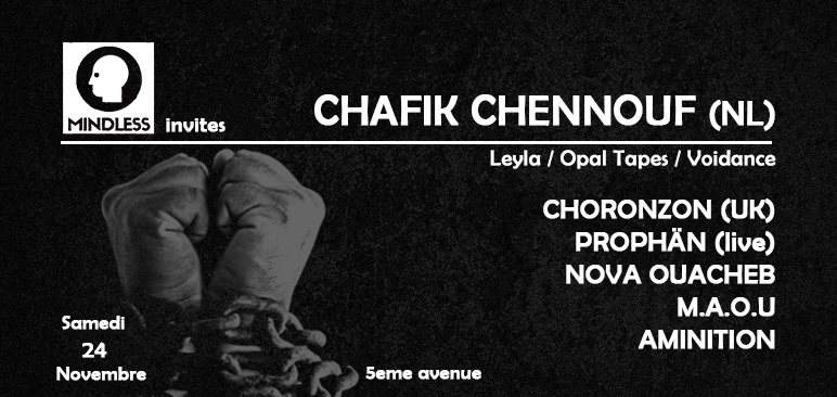 Mindless Invites: Chafik Chennouf [Leyla] X Choronzon [Khemia] - Página frontal