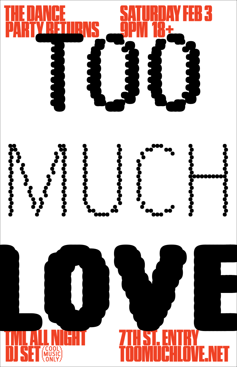 Too Much Love - フライヤー表
