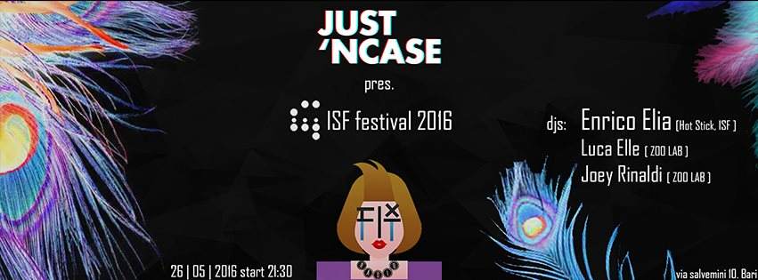 Just'ncase presenta ISF Festival2016 - Official Pre-Party - Página frontal