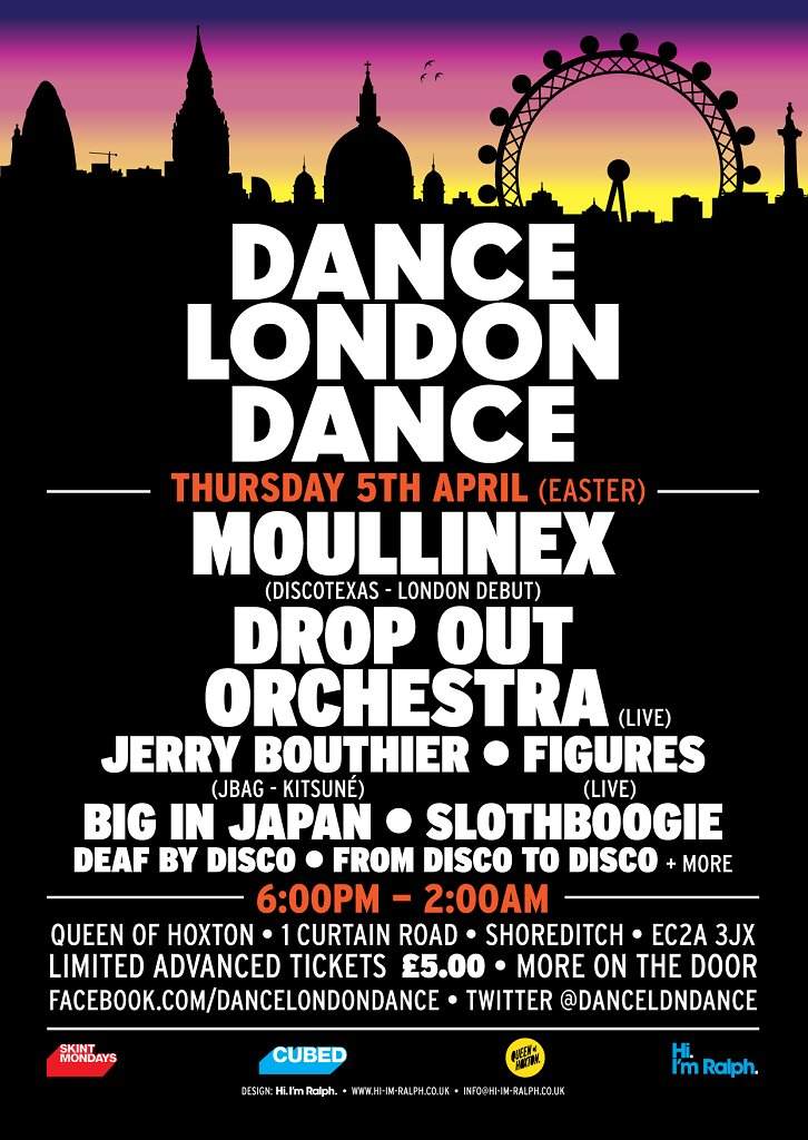 Dance London Dance with Moullinex, Drop Out Orchestra - Live, Jerry Bouthier (Kitsune) - Página frontal