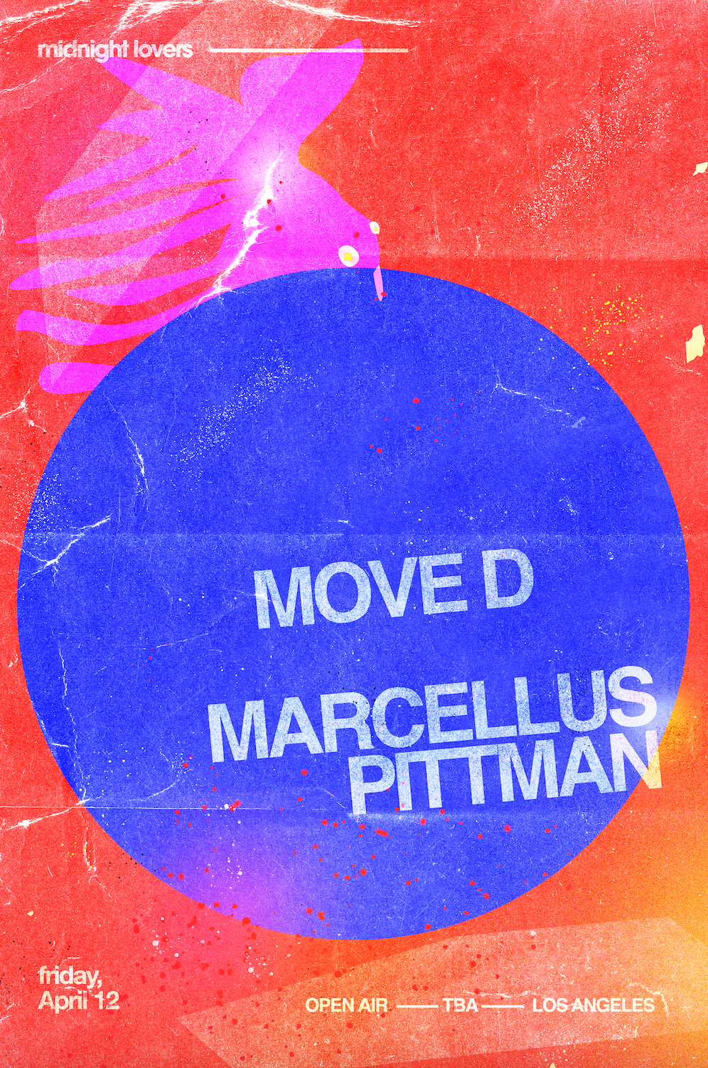 Midnight Lovers with Move D and Marcellus Pittman - フライヤー表
