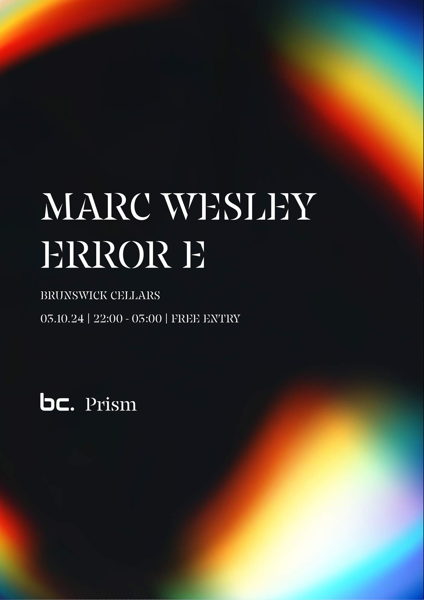PRISM 003 - Marc Wesley & ERROR E at Brunswick Cellars, Glasgow PRISM 003 - Marc Wesley & ERROR E at Brunswick Cellars, Glasgow... 