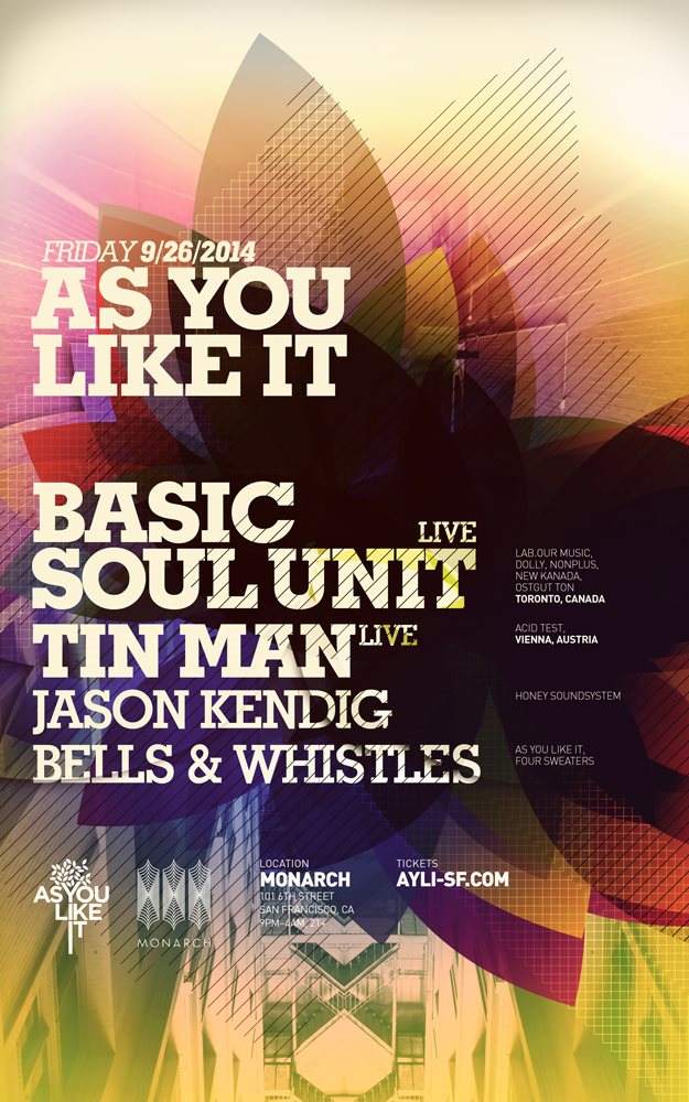Ayli with Basic Soul Unit Live and Tin Man Live - フライヤー表