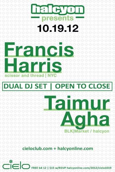 Halcyon presents Francis Harris - Taimur Agha All Night - Página frontal