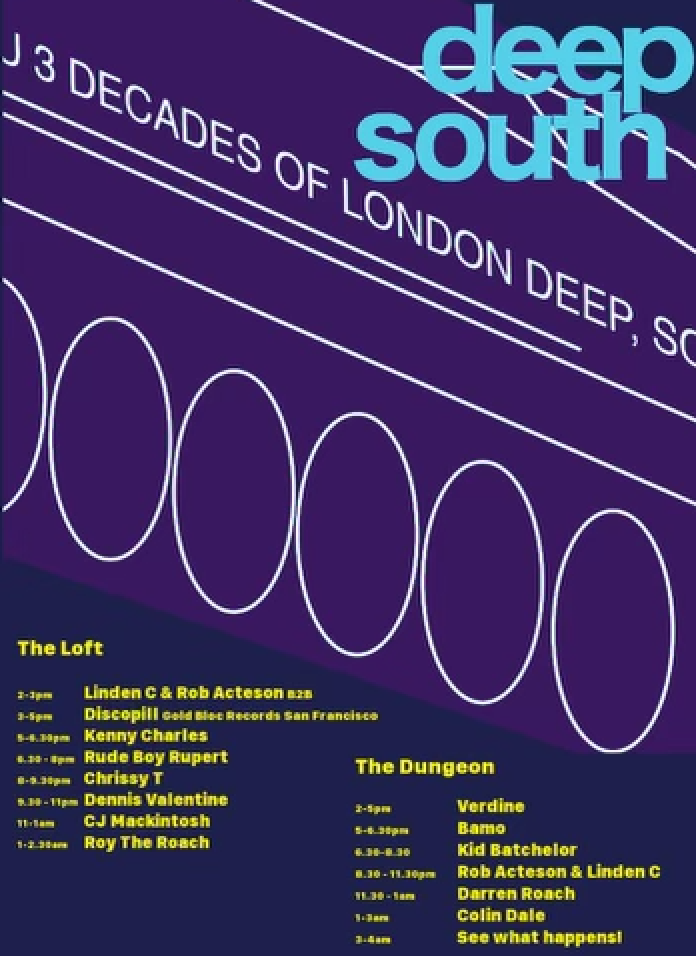 Deep South - Celebrating underground house music ft Colin Dale, CJ Mackintosh plus more - フライヤー裏