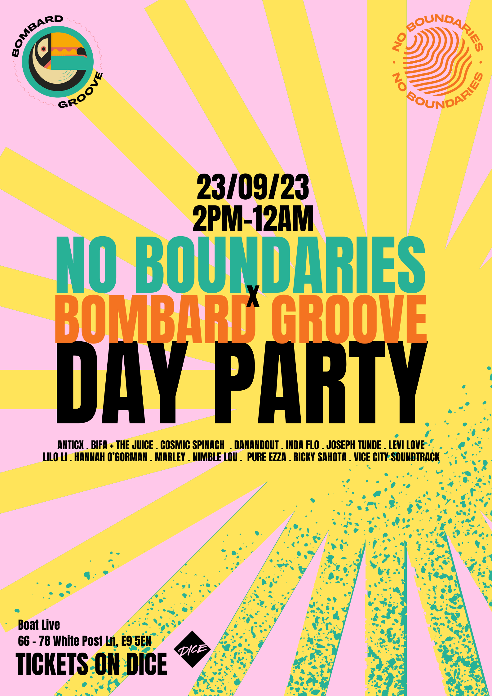 No Boundaries x Bombard Groove Day Party - Página frontal