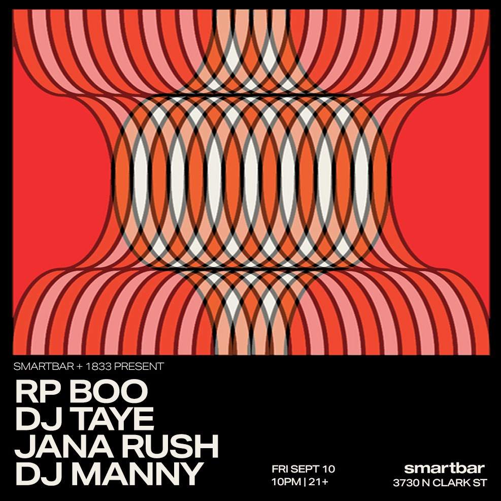 smartbar and 1833 present RP Boo - DJ Taye - Jana Rush - DJ Manny - フライヤー表