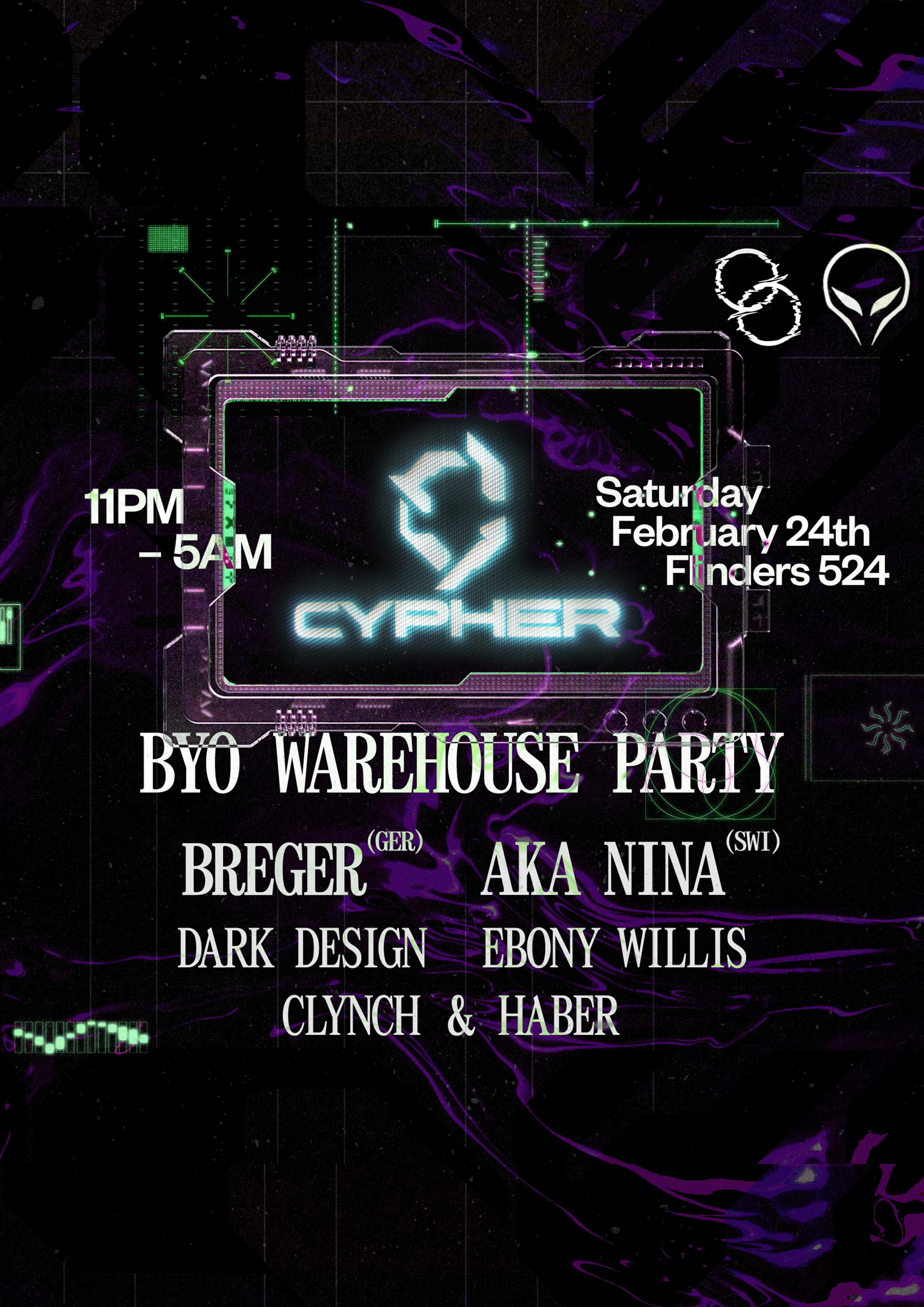 Astralien Tech x Capture pres. Cypher with Breger & AKA Nina (Warehouse BYO) - Página frontal