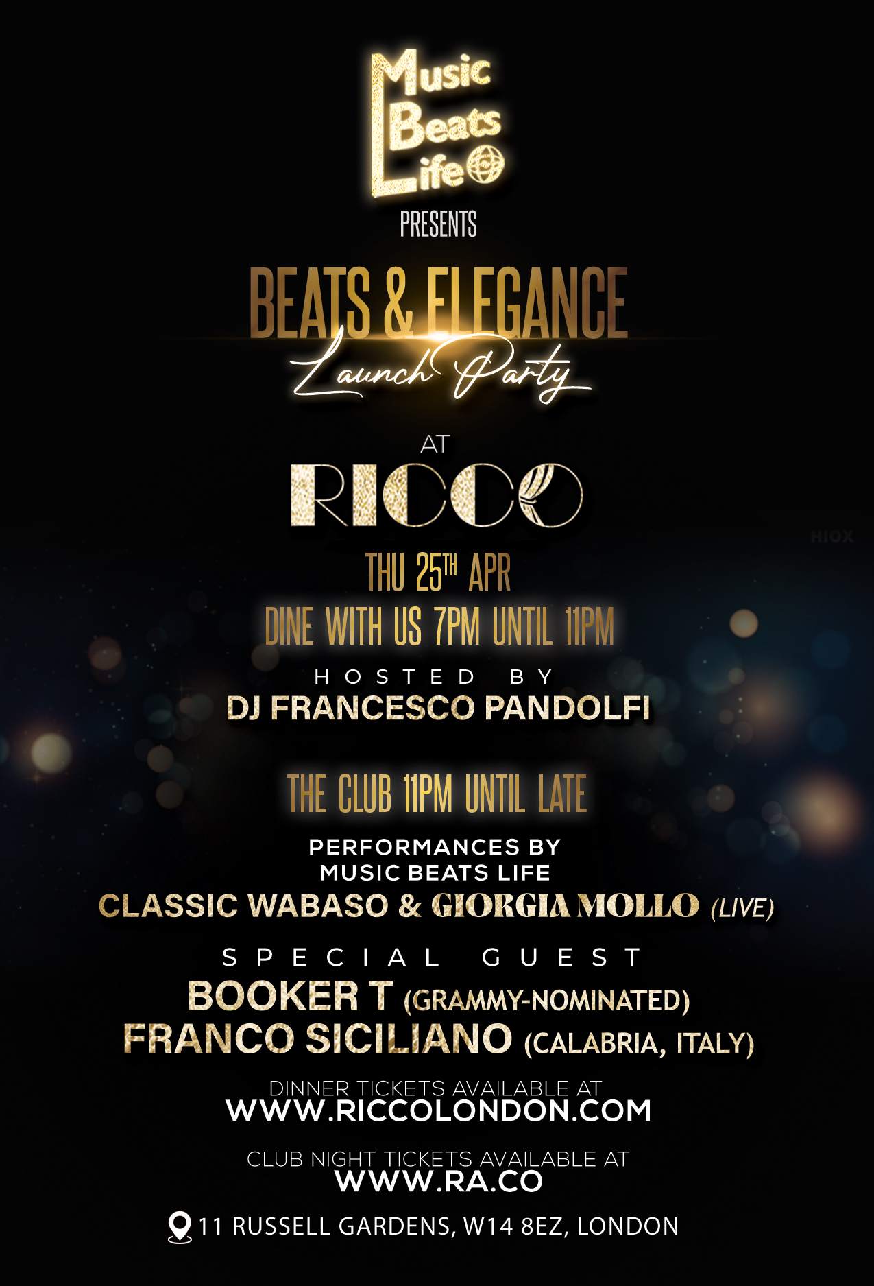 Beats & Elegance at Ricco - フライヤー表