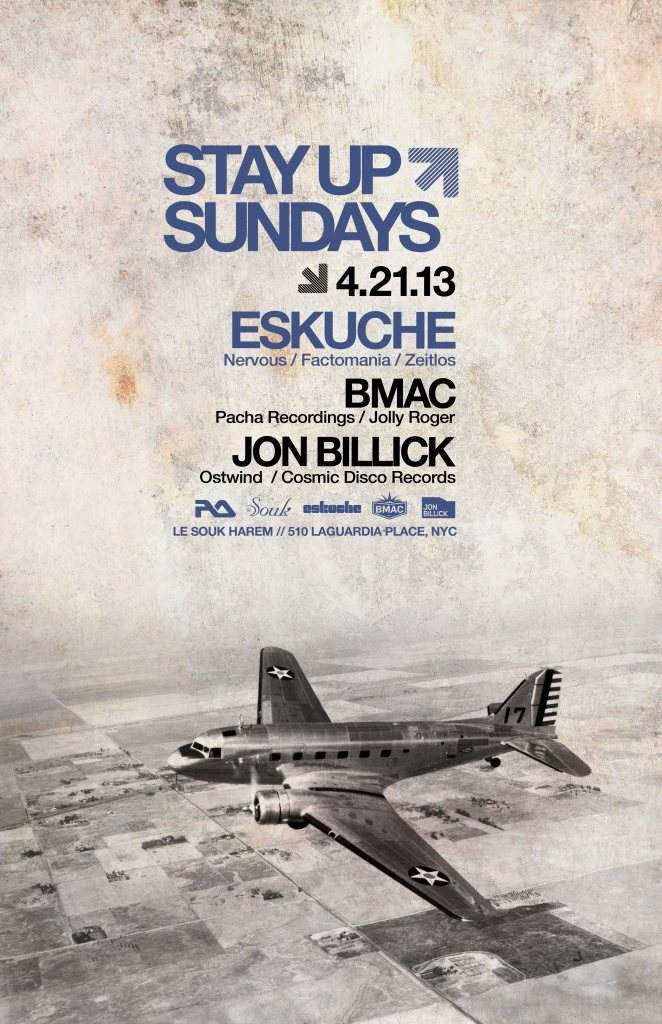 Stay Up Sundays Feat. B.M.A.C. with Eskuche - フライヤー表