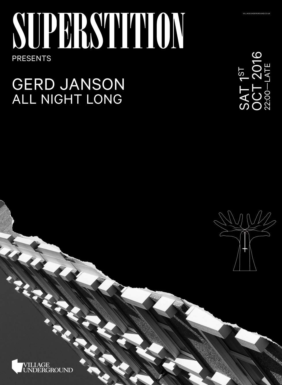 Superstition X Gerd Janson All Night Long - フライヤー表