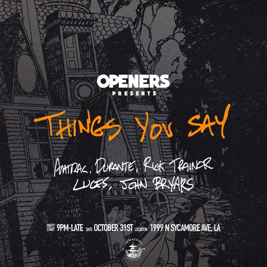 Openers presents Things You Say: Halloween - Página frontal
