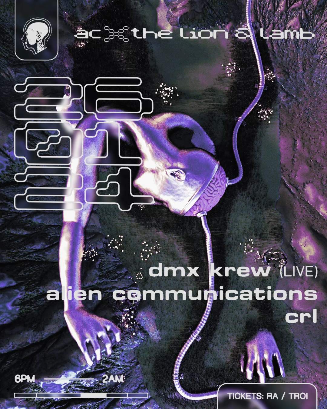 AC: DMX Krew live, Alien Communications & CRL - フライヤー表