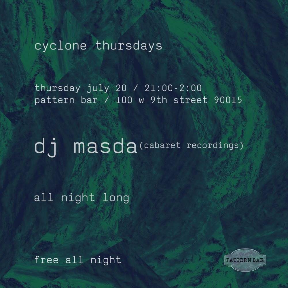 Cyclone Thursdays: Dj Masda (Cabaret Recordings) - Página frontal