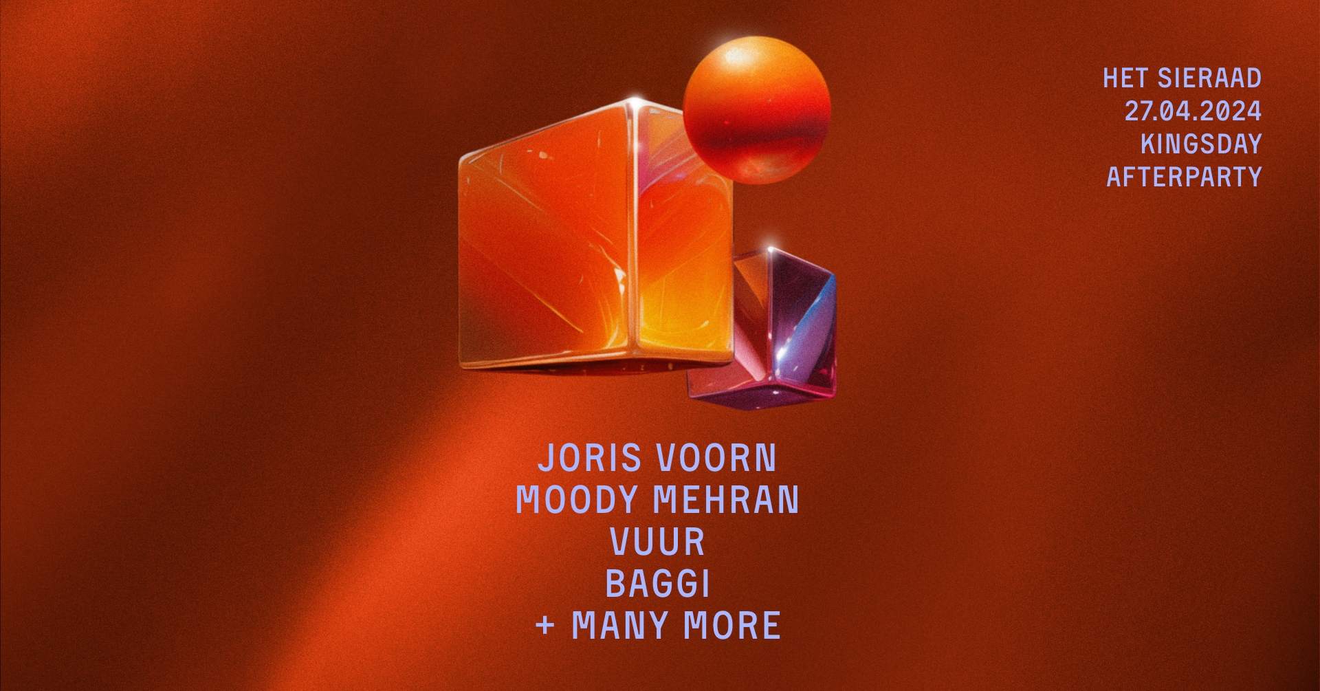 Kingsday Afterparty | Joris Voorn - Moody Mehran - Vuur - BAGGI - SHMLSS - Fouk - + many more - フライヤー表