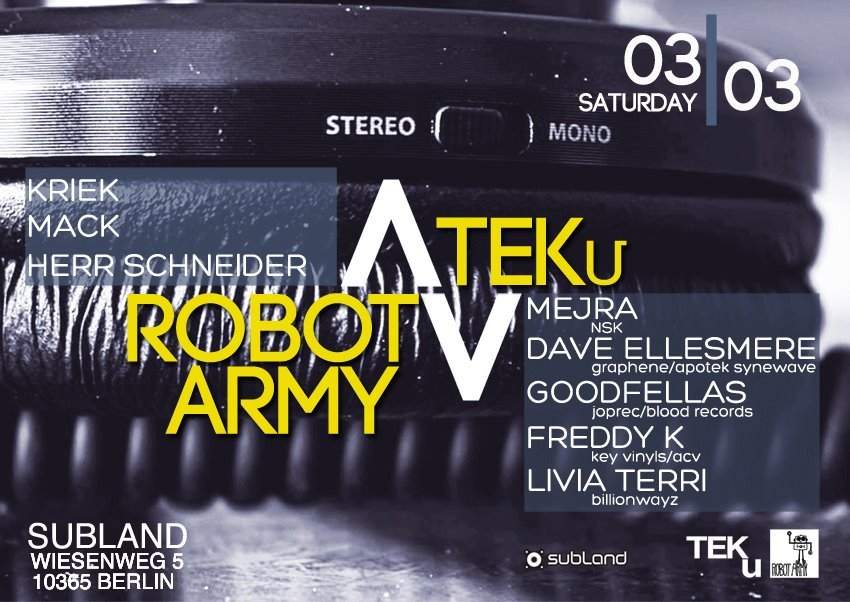 Tek U Meets Robot Army - フライヤー表