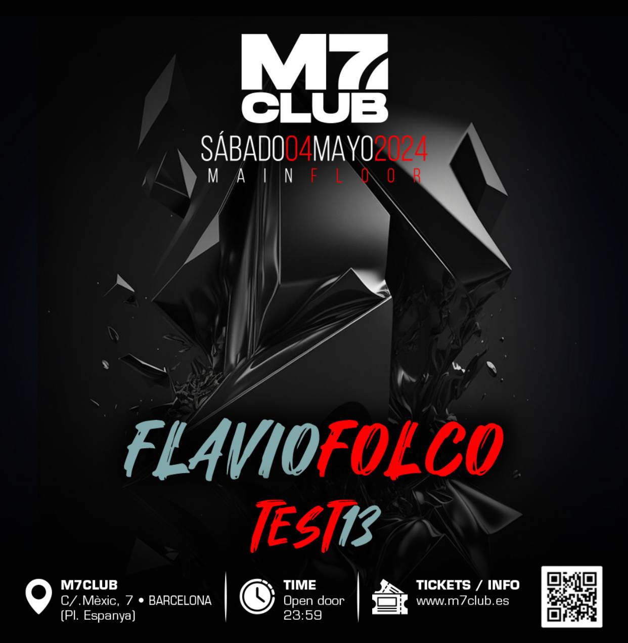 M7 SATURDAY [Flavio Folco & Test13] - フライヤー表
