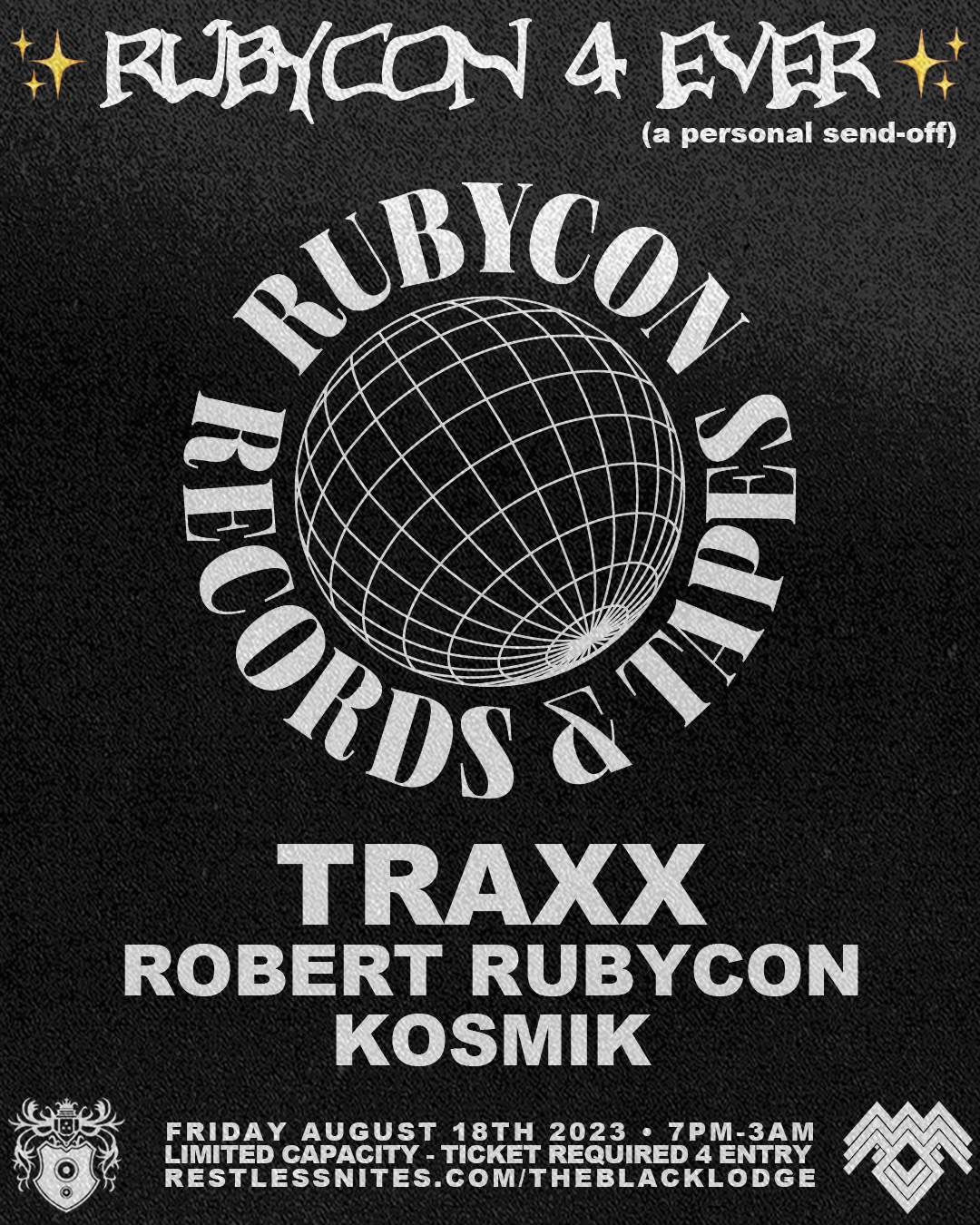 RUBYCON 4 EVER - Traxx, ROBERT RUBYCON, & Kosmik - Página frontal
