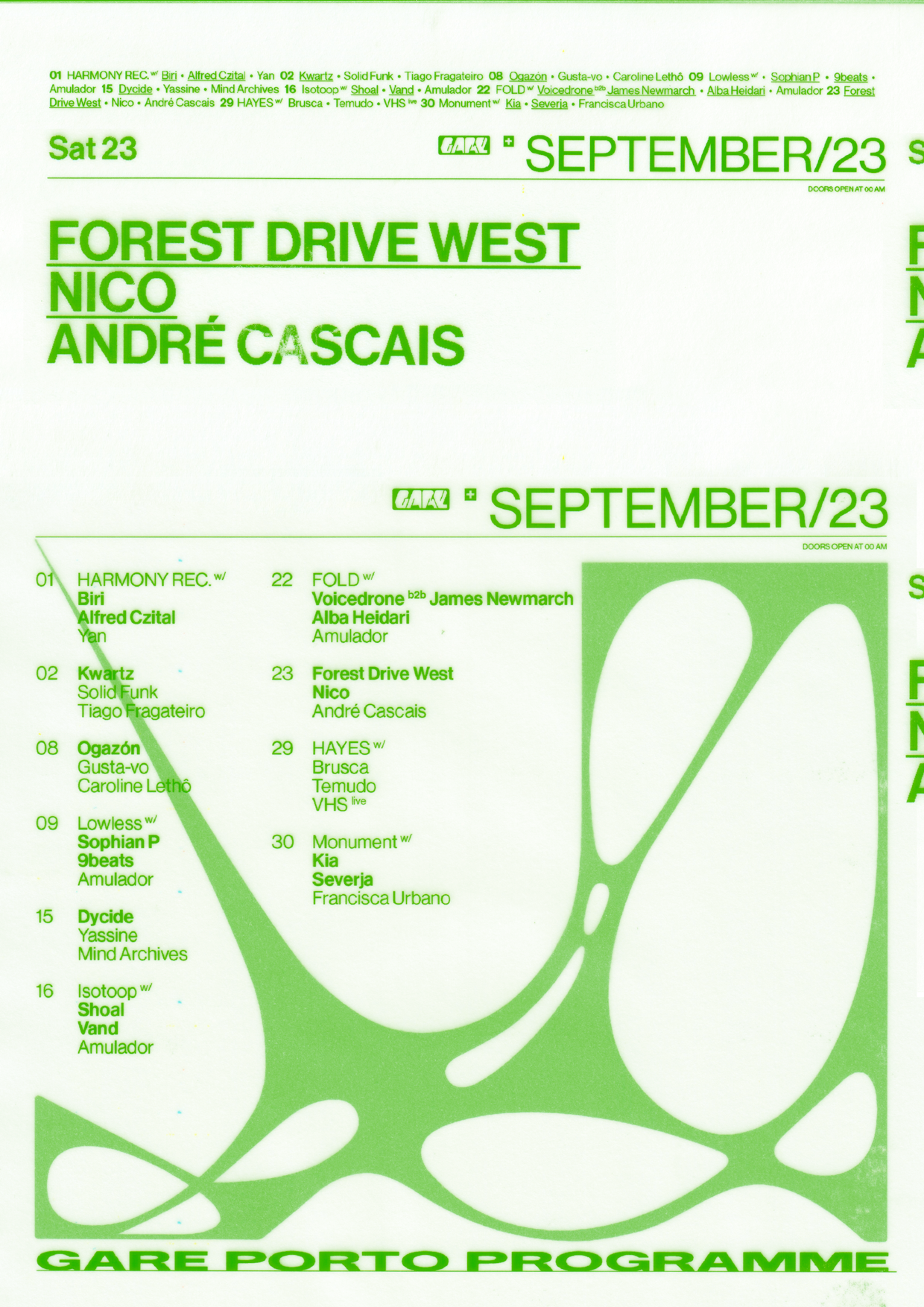 Forest Drive West + Nico + André Cascais - フライヤー表