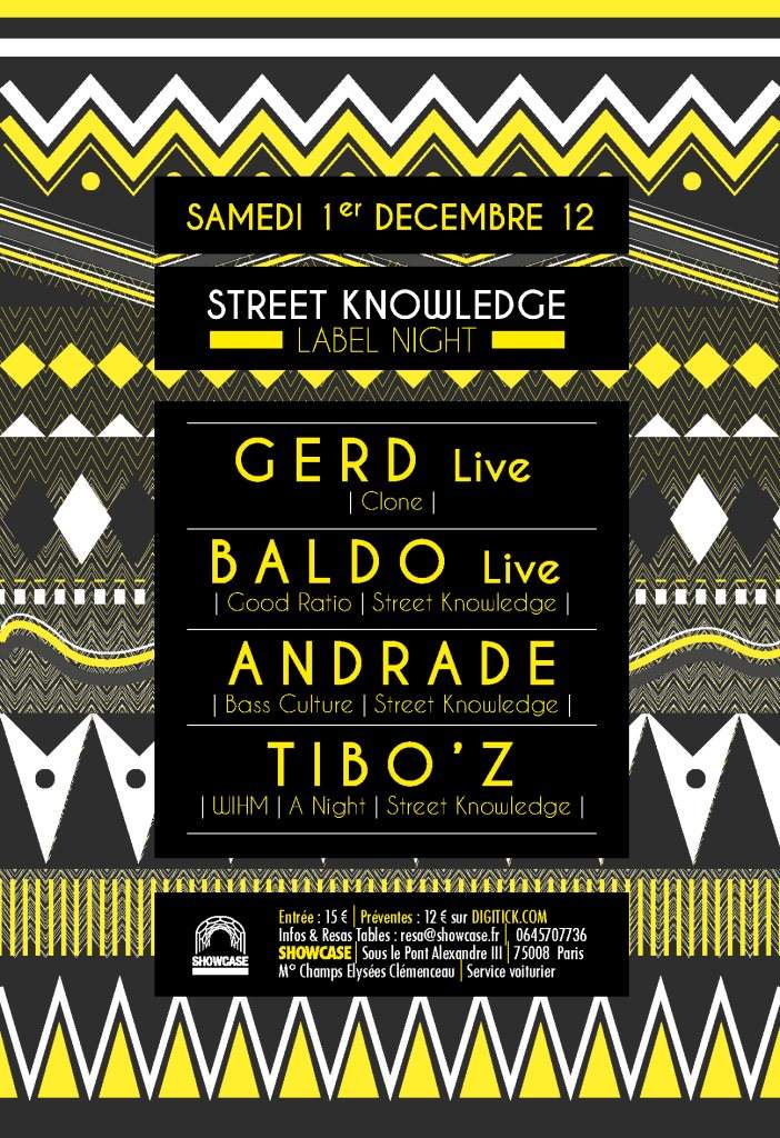 Street Knowledge Label Night: Gerd Live, Baldo Live, Andrade & Tibo'z - Página frontal
