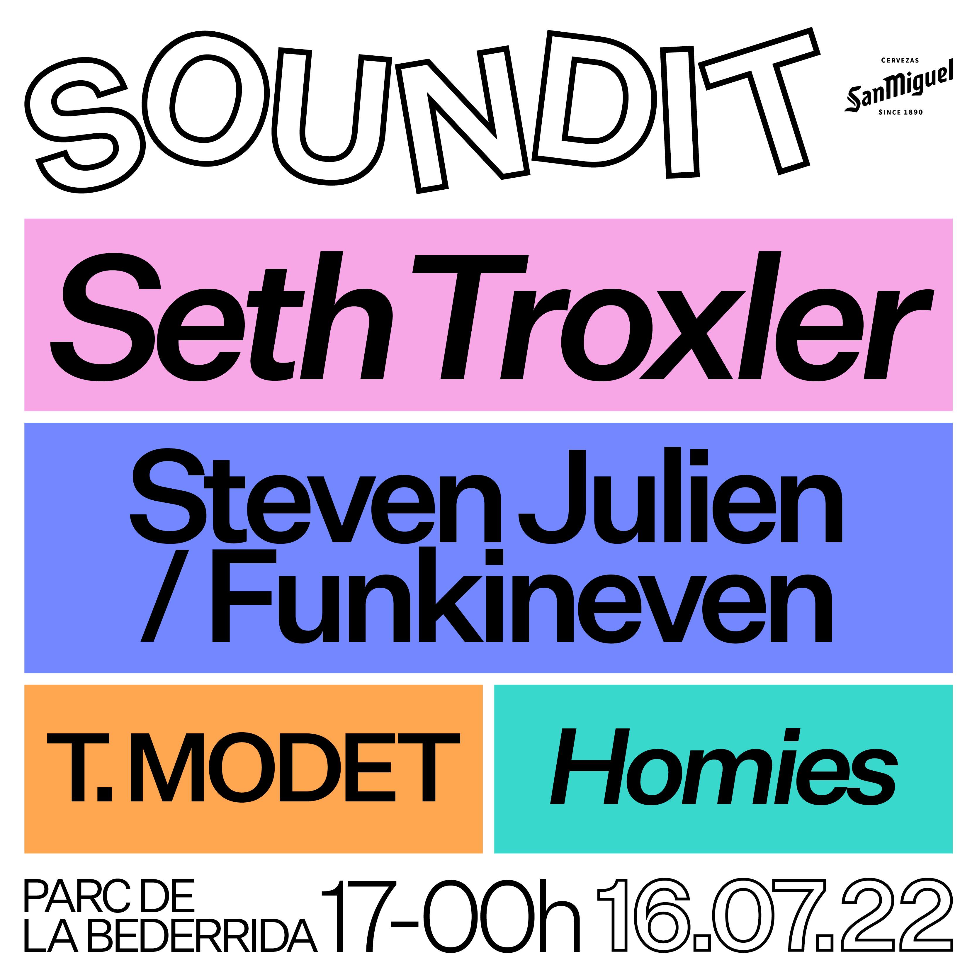 SOUNDIT: Seth Troxler, Steven Julien/FunkinEven, T. Modet, Homies:Cristian Len & Camilo Miranda - Página trasera