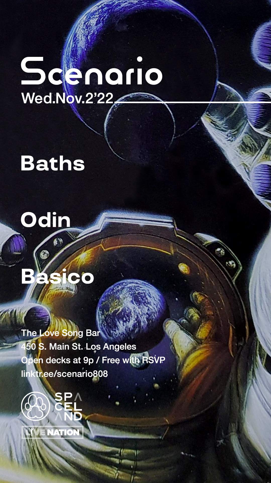Scenario - Baths, Odin, Basico - フライヤー表