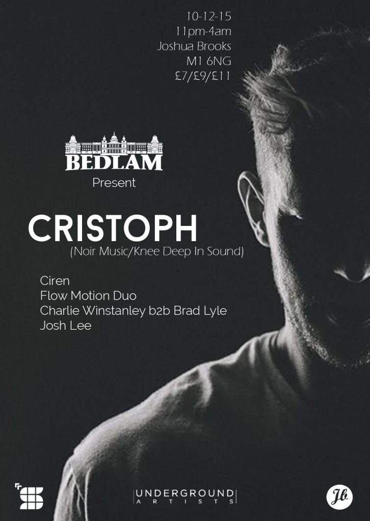 Bedlam with Cristoph - フライヤー表