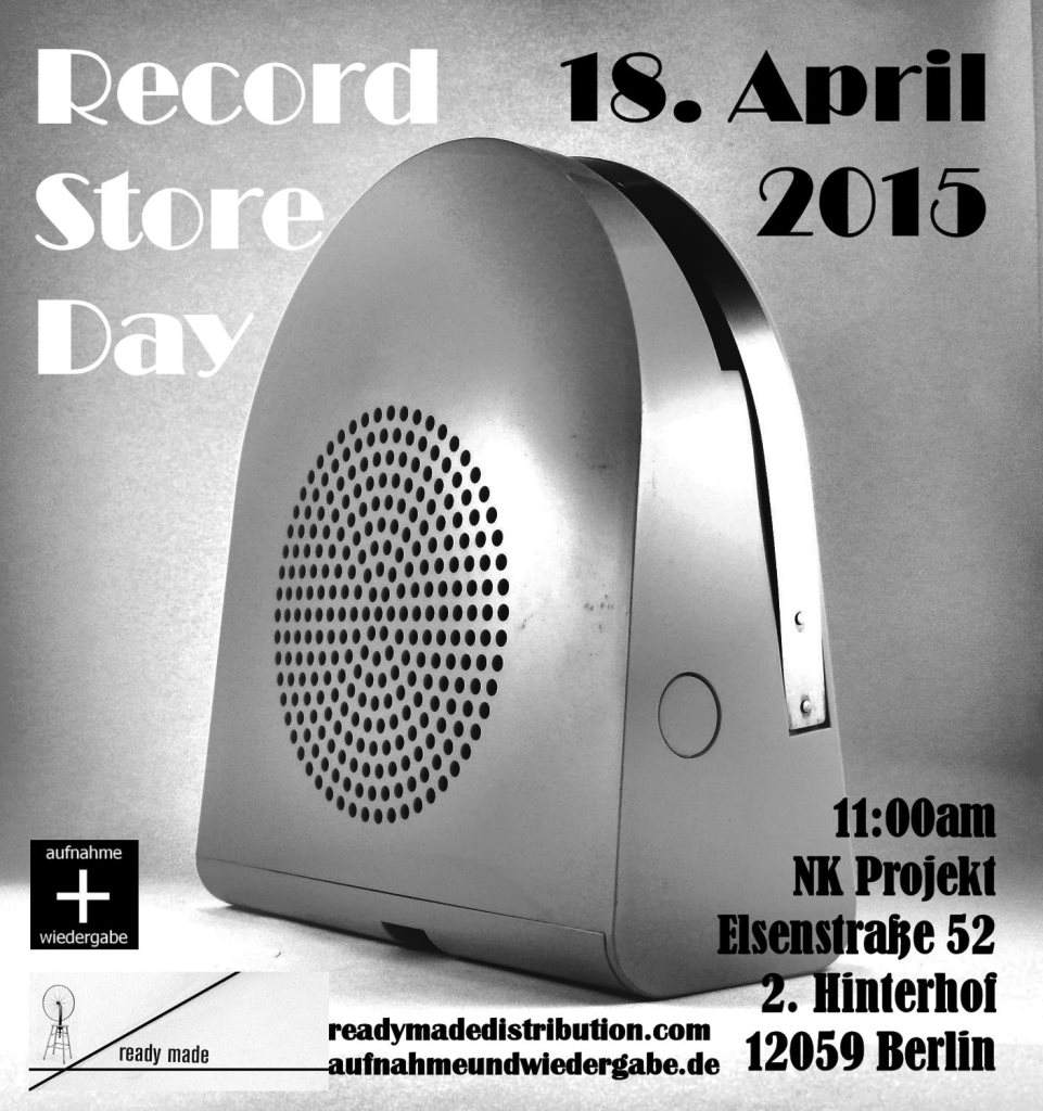Record Store Day 2015 - Ready Made & Aufnahme Wiedergabe - Página frontal