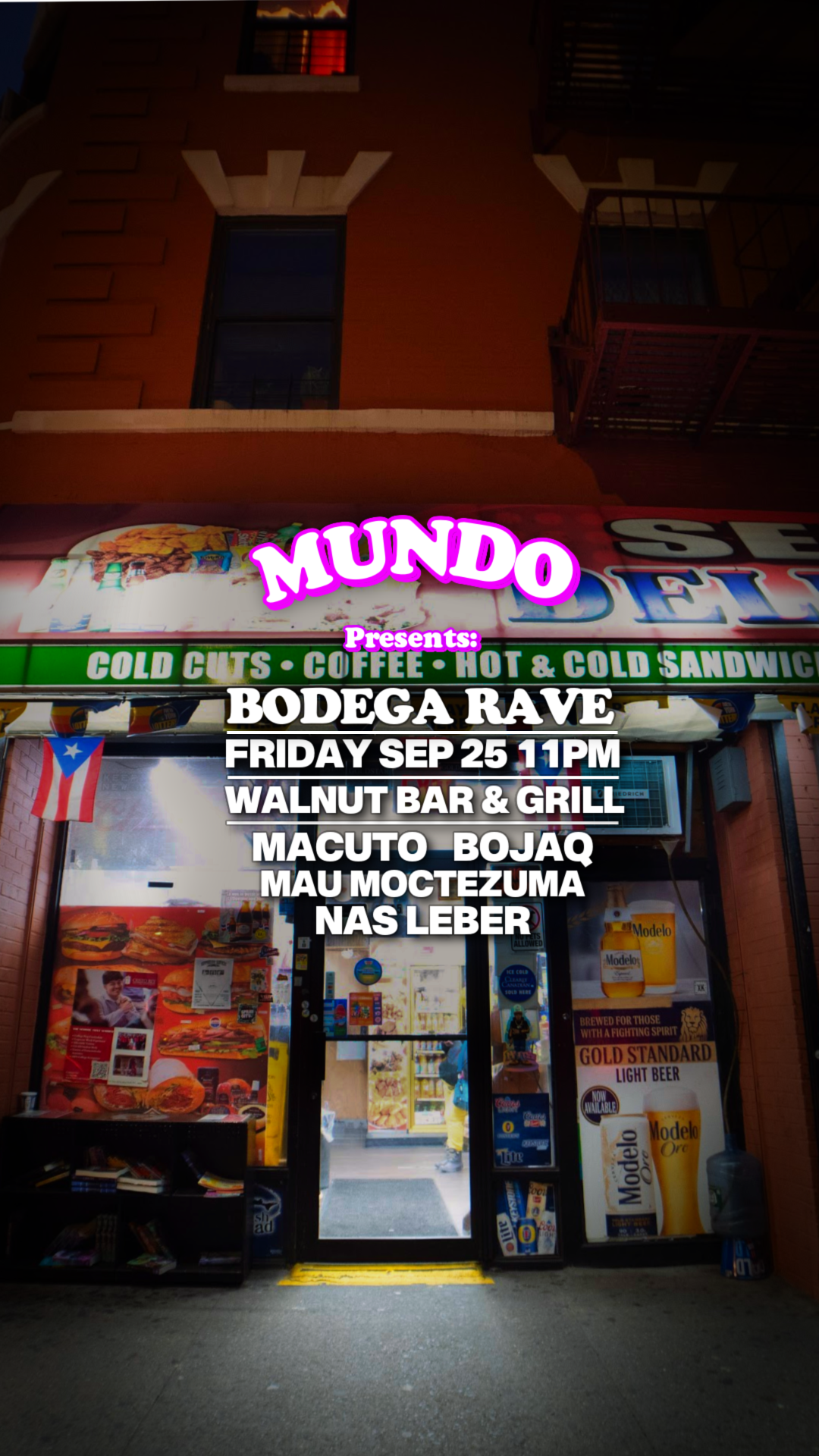 MUNDO presents Bodega Rave at Walnut Bar & Grill, New York City