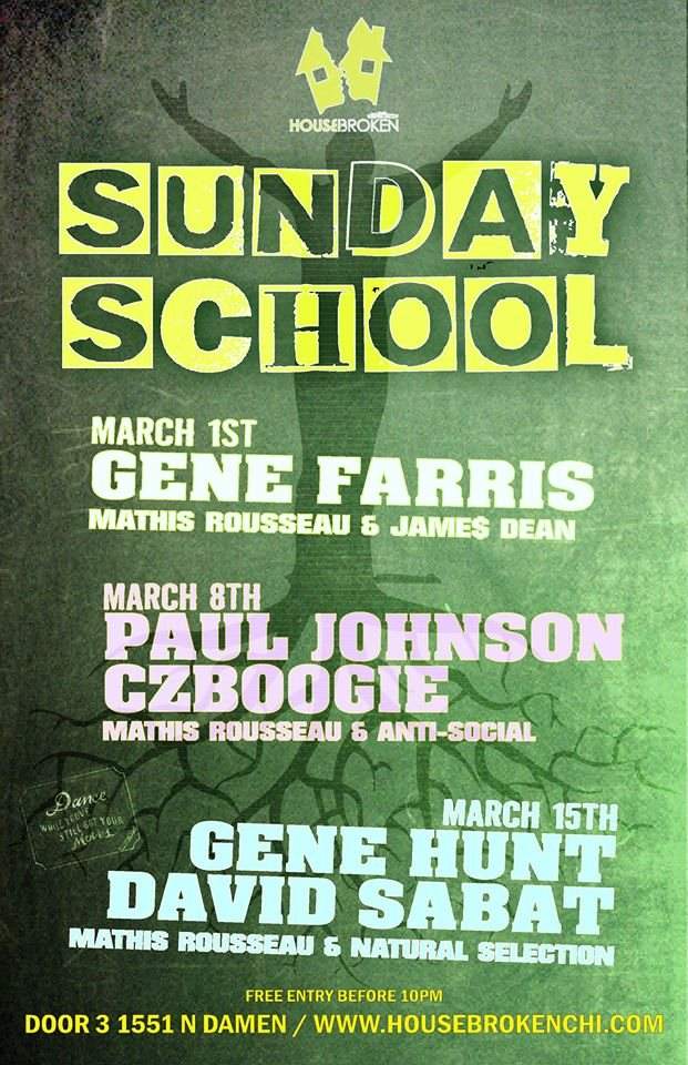 Sunday School Sessions 1.0 Feat. Gene Farris - フライヤー表