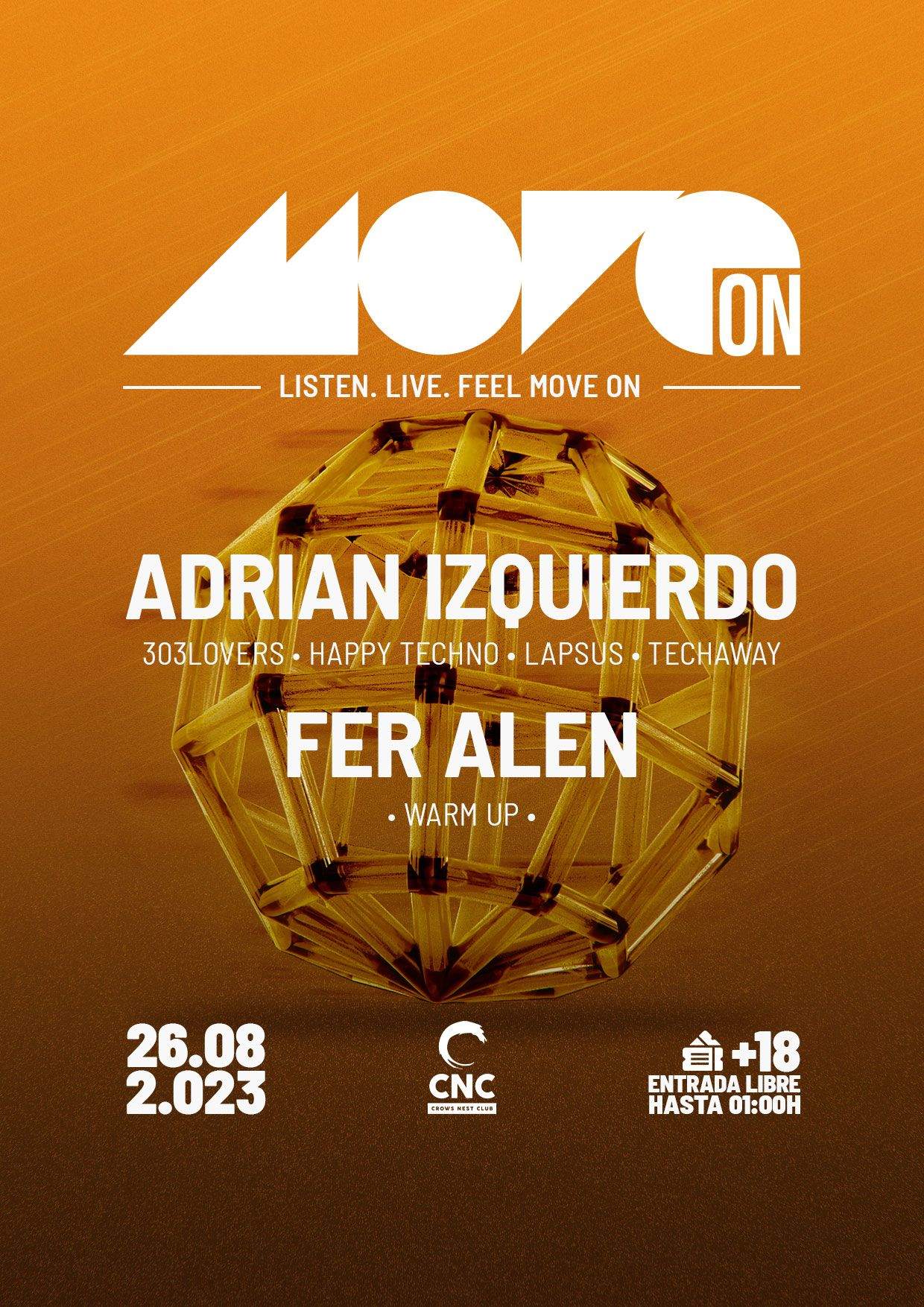 Move On with Adrian Izquierdo & Fer Alen - フライヤー表