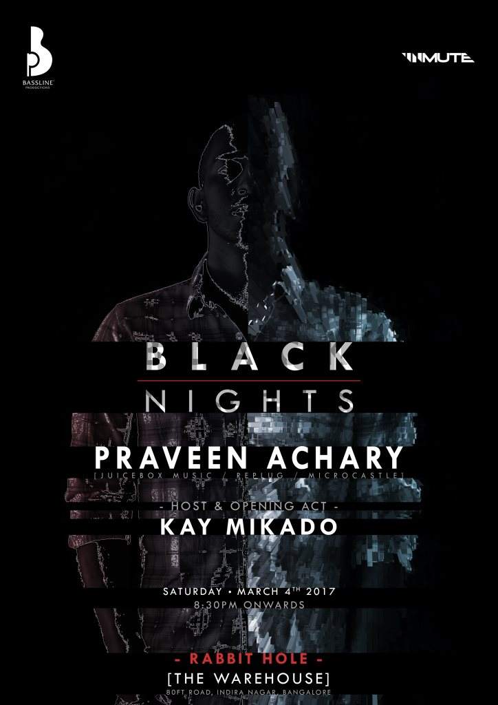 Black Nights with Praveen Achary & Kay Mikado - フライヤー表