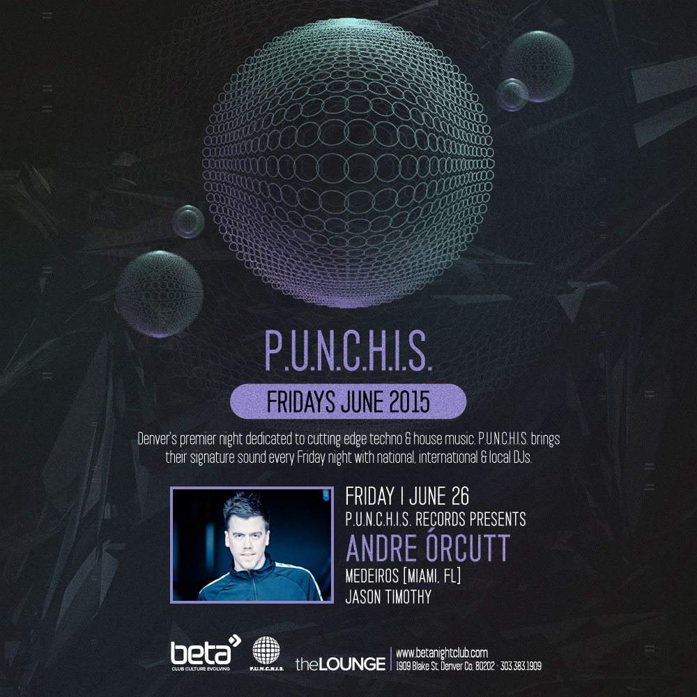P.U.N.C.H.I.S. Fridays Feat. André Orcutt, Medeiros [FL], Jason Timothy - フライヤー表