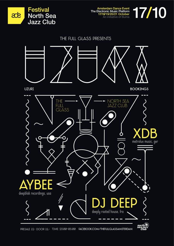 Uzuri Bookings presented by The Full Glass - Aybee, XDB & DJ Deep - Página frontal