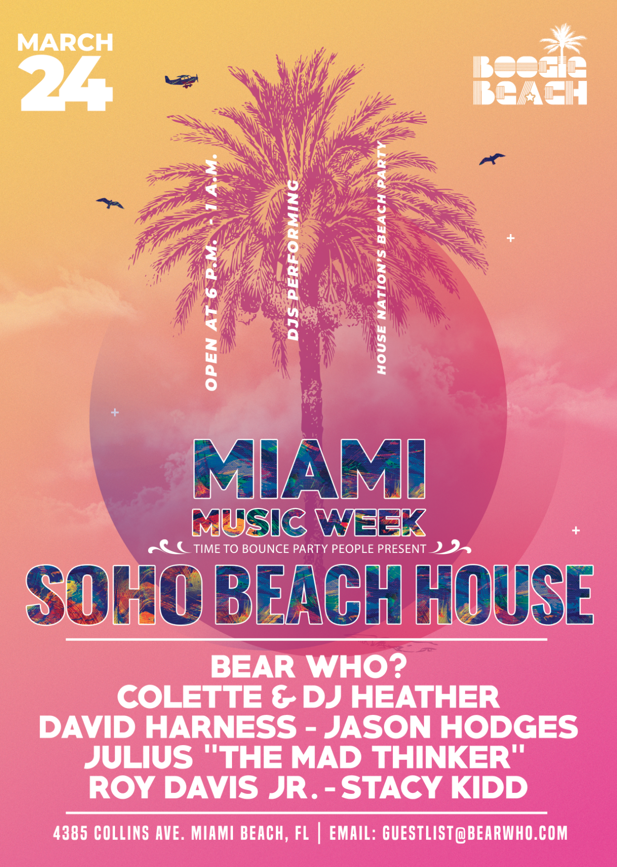 Boogie Beach / Miami Music Week - フライヤー裏