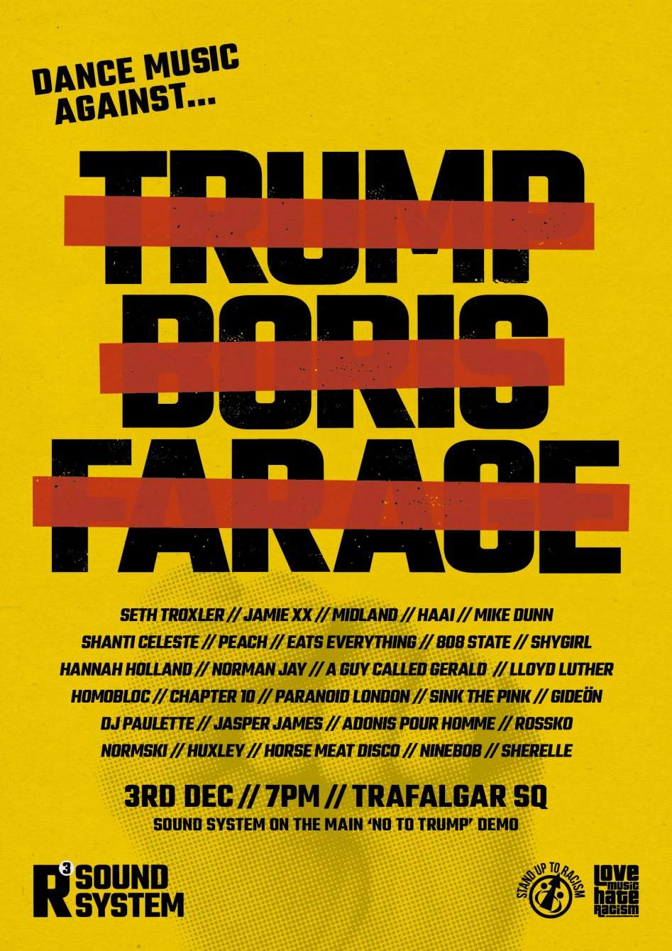 Dance Music Against Trump / Boris / Farage - Página frontal