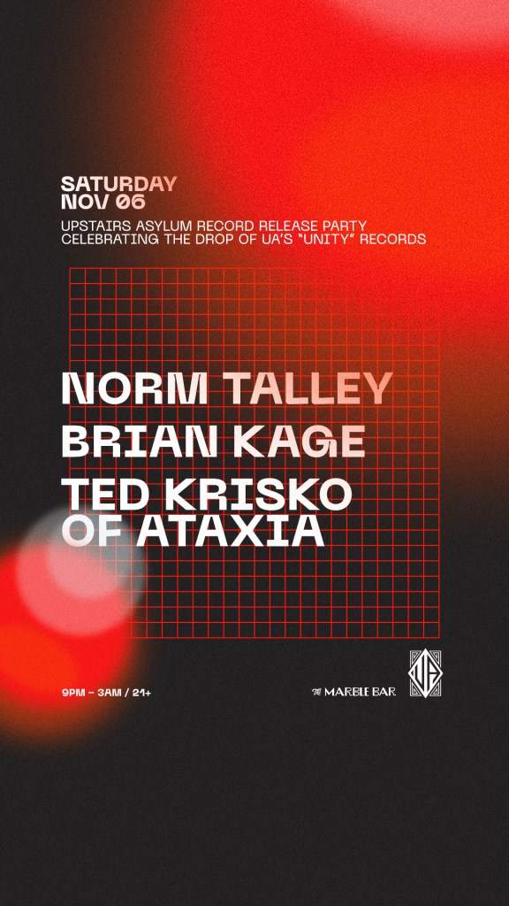 Norm Talley wsg - Upstairs Asylum 'Unity' Record Release Party - フライヤー表