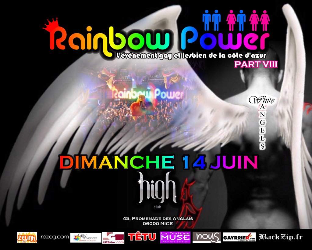 Gay A Nice Soiree Rainbow Power Part Viii White Angels at High Club, Nice