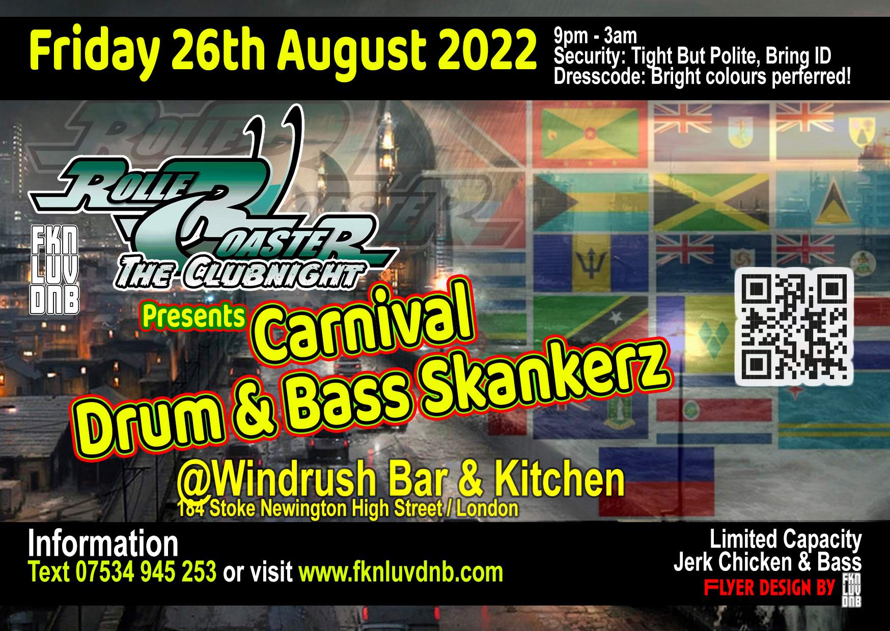 Rollercoaster: Carnival Food Drum & Bass skanker - Flyer front