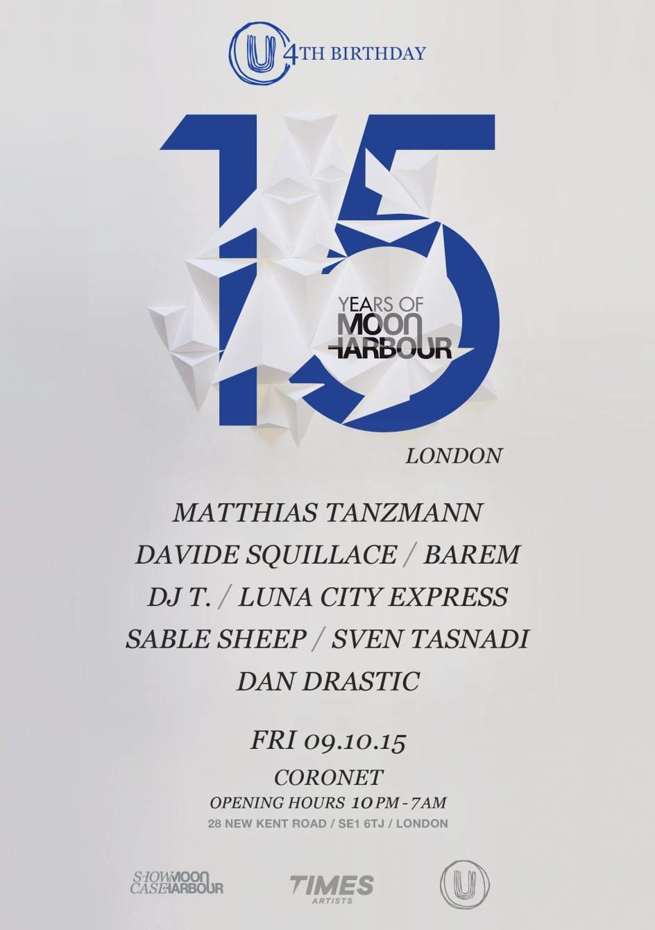Unleash 4th Birthday x 15 Years of Moon Harbour with Matthias Tanzmann, Davide Squillace & More - Página frontal