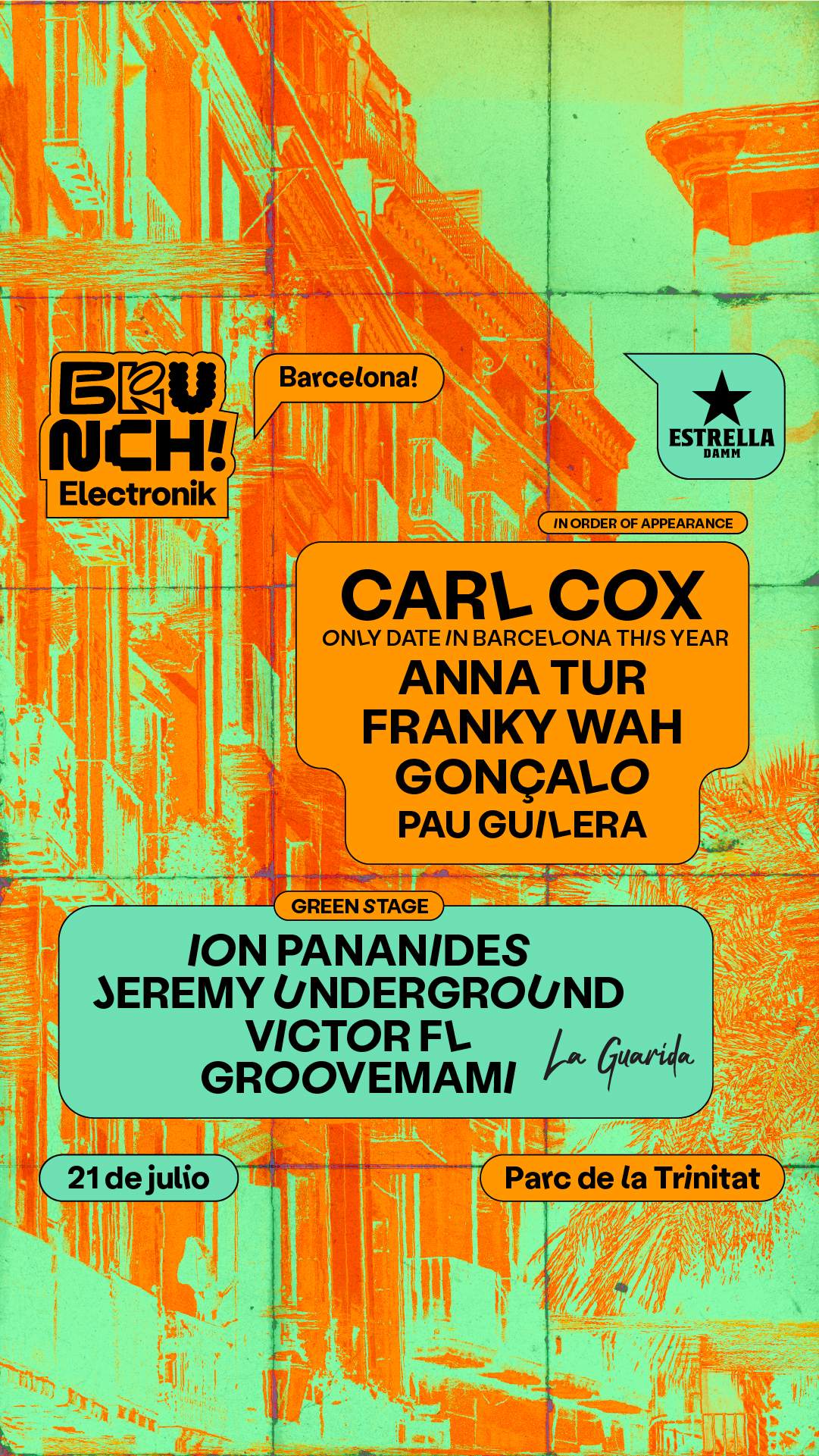 SOLD OUT* Brunch Electronik Barcelona #12 Carl Cox, Anna Tur, Franky Wah,  Gonzalo, y más at Parc de la Trinitat, Barcelona