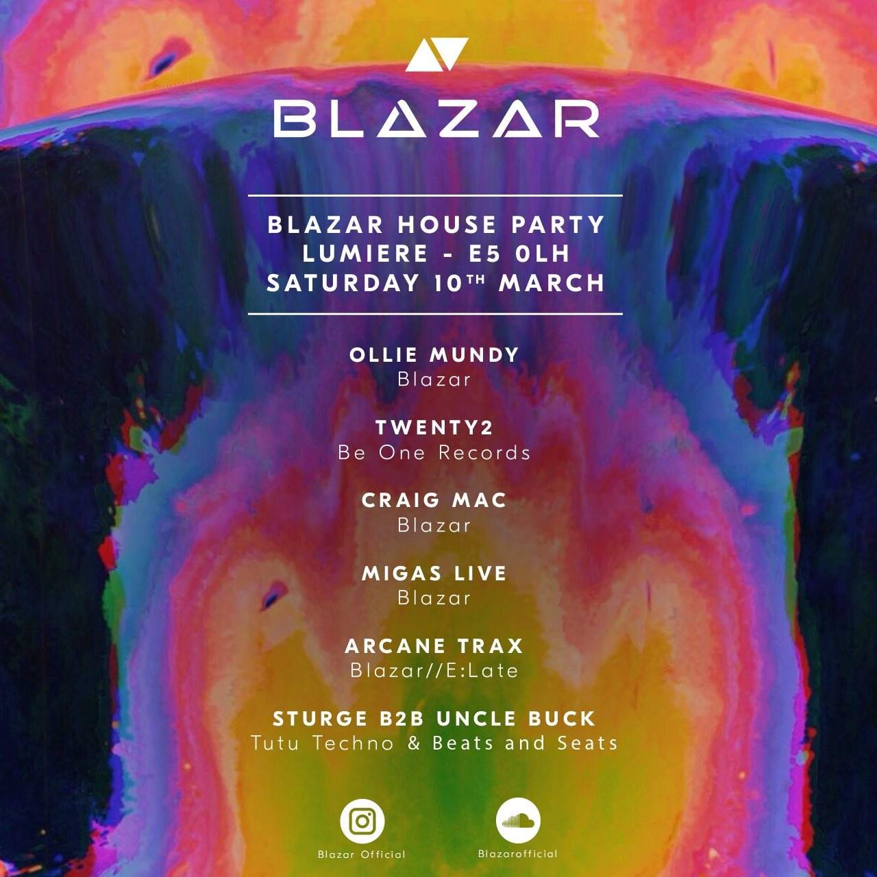 Blazar House Party - フライヤー裏